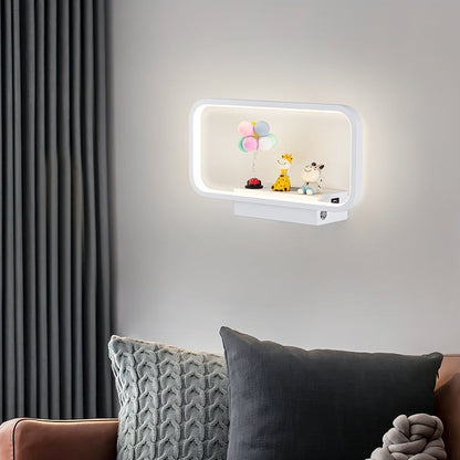 Iron Wireless Phone Charging LED Wall Sconce Lamp