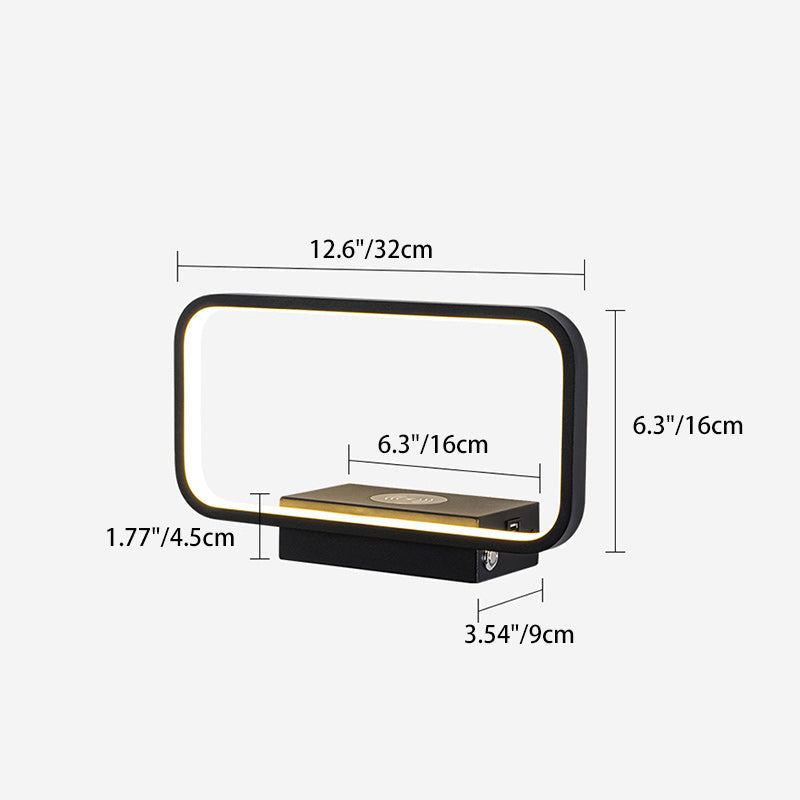Iron Wireless Phone Charging LED Wall Sconce Lamp