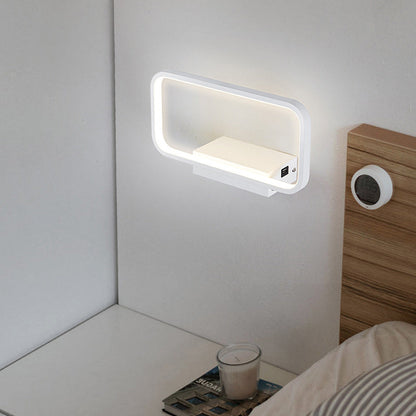 Iron Wireless Phone Charging LED Wall Sconce Lamp