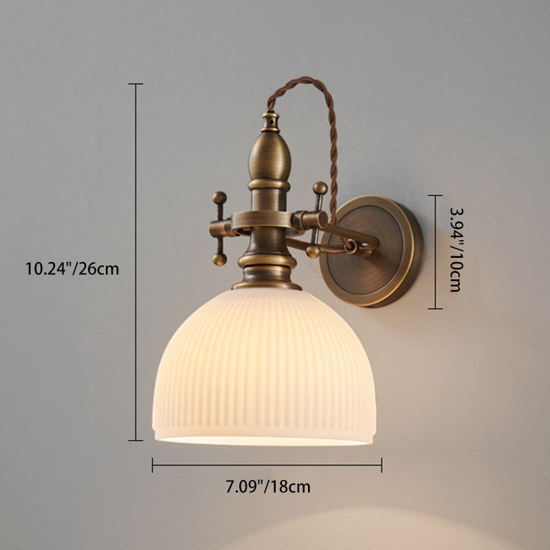 Brass Trumpet Adjustable 1-Light Wall Sconce Lamp