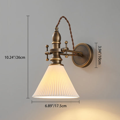 Brass Trumpet Adjustable 1-Light Wall Sconce Lamp