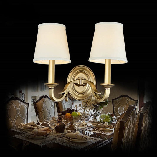 Mid-Century Fabric Cylindrical 1/2-Light Wall Sconce Lamp