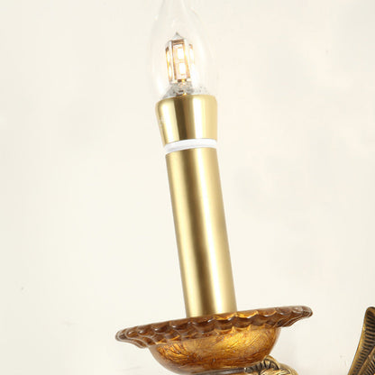 Full Copper Mermaid Candle 1-Light Wall Sconce Lamp