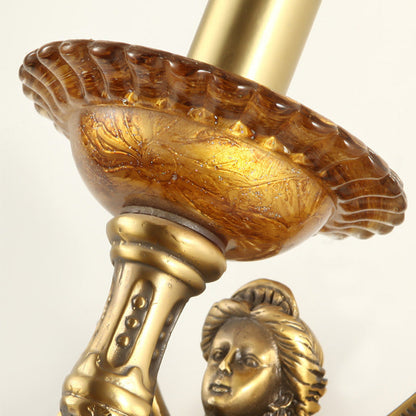 Full Copper Mermaid Candle 1-Light Wall Sconce Lamp