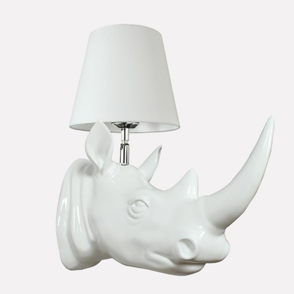 Creative Resin And Fabric Rhino 1-Light Wall Sconce Lamp