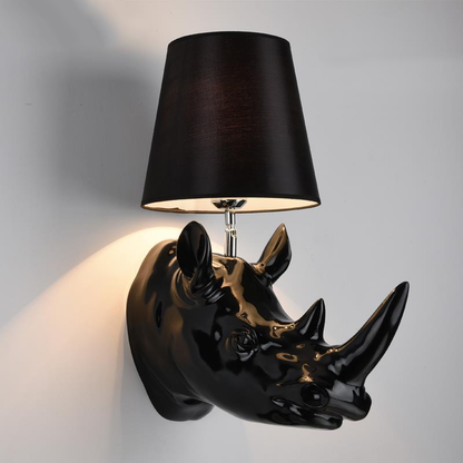 Creative Resin And Fabric Rhino 1-Light Wall Sconce Lamp