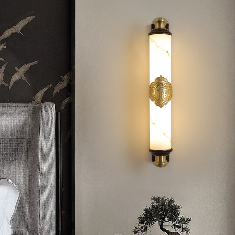 Chinese & Imitation Marble Bar-Shaped LED Wall Sconce Lamp