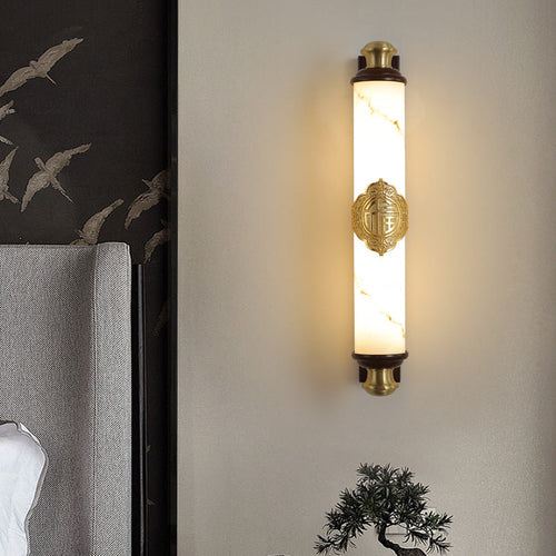 Chinese & Imitation Marble Bar-Shaped LED Wall Sconce Lamp