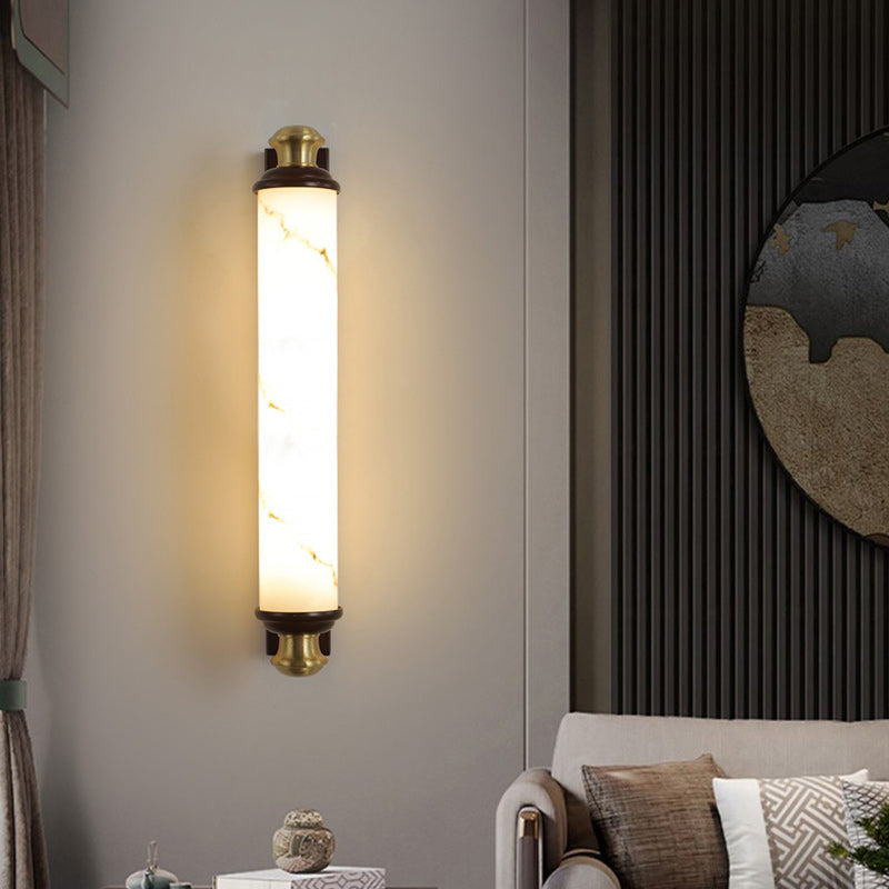Chinese & Imitation Marble Bar-Shaped LED Wall Sconce Lamp