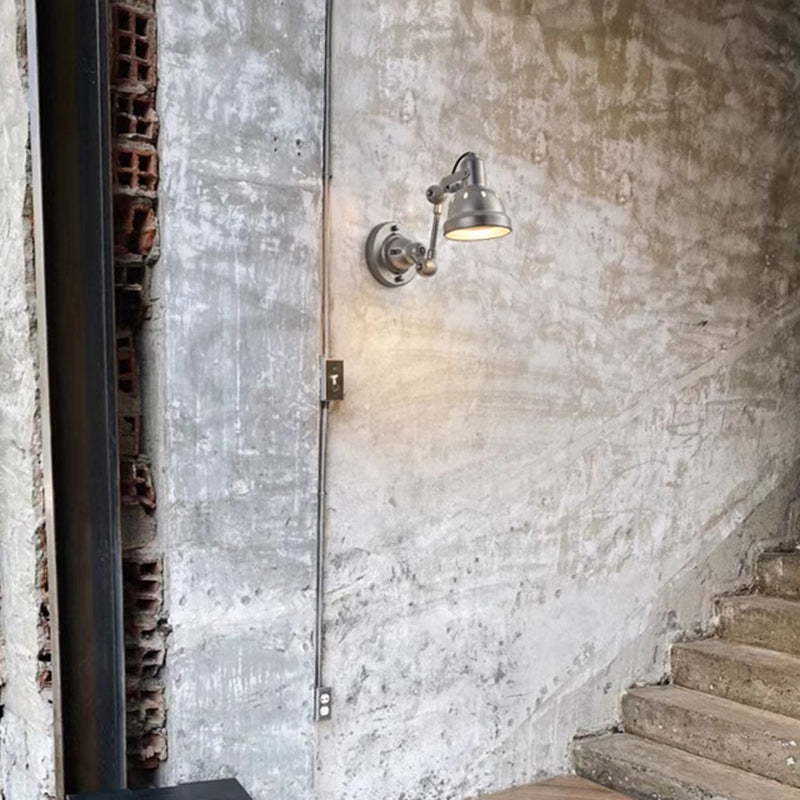 Aluminum Iron Half-Dome Adjustable 1-Light Wall Sconce Lamp