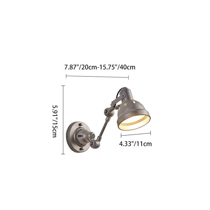 Aluminum Iron Half-Dome Adjustable 1-Light Wall Sconce Lamp