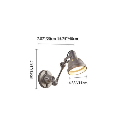 Aluminum Iron Half-Dome Adjustable 1-Light Wall Sconce Lamp