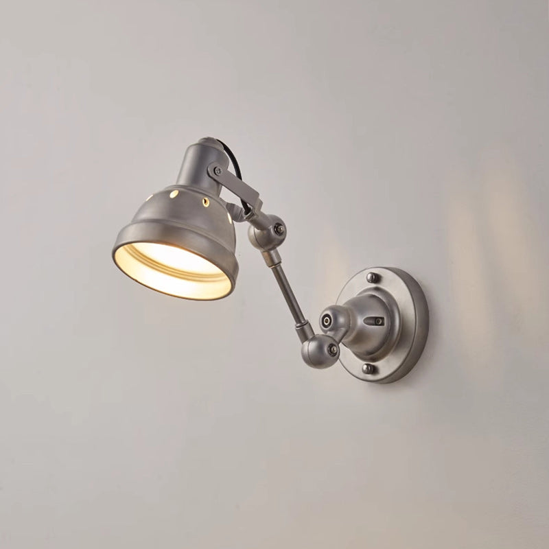 Aluminum Iron Half-Dome Adjustable 1-Light Wall Sconce Lamp