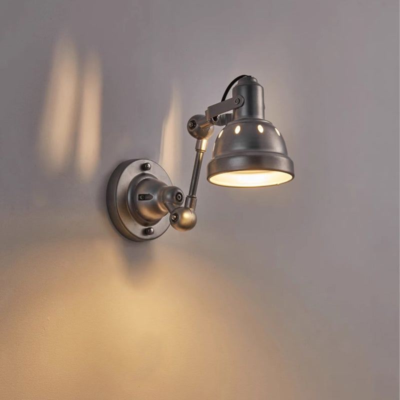 Aluminum Iron Half-Dome Adjustable 1-Light Wall Sconce Lamp