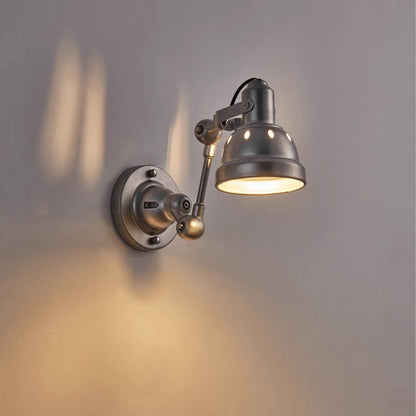 Aluminum Iron Half-Dome Adjustable 1-Light Wall Sconce Lamp