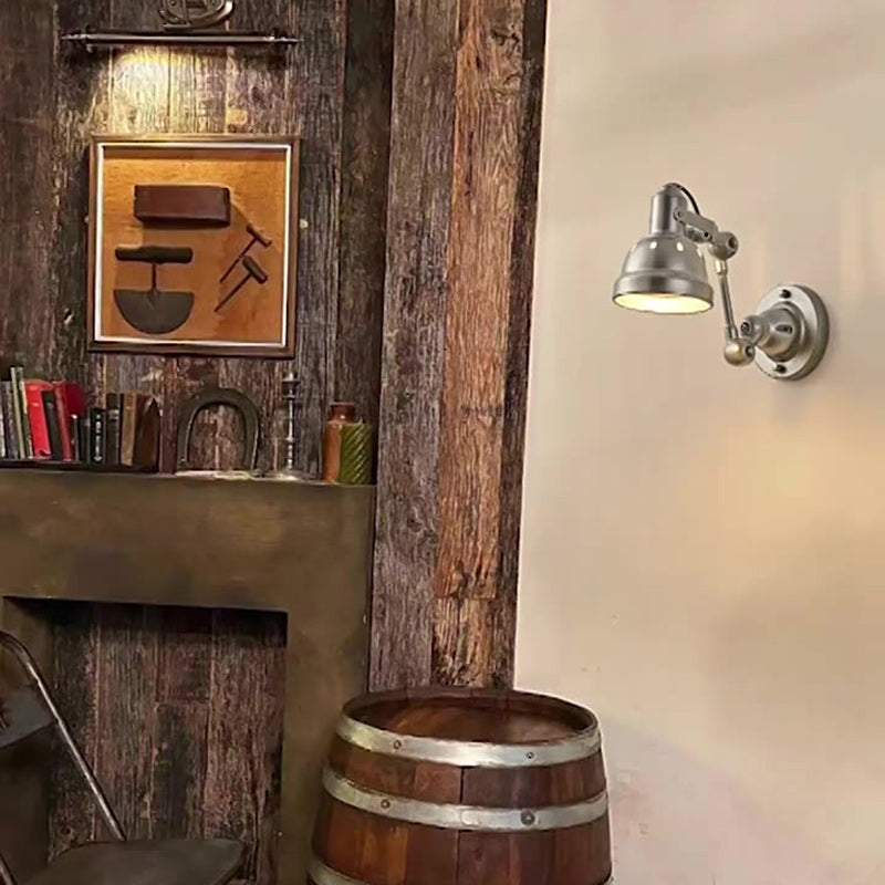 Aluminum Iron Half-Dome Adjustable 1-Light Wall Sconce Lamp