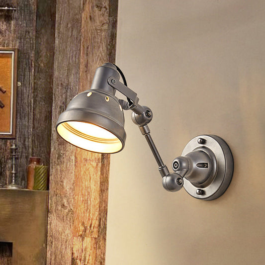 Aluminum Iron Half-Dome Adjustable 1-Light Wall Sconce Lamp