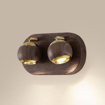Walnut Adjustable LED Wall Sconce Lamp Spotlight