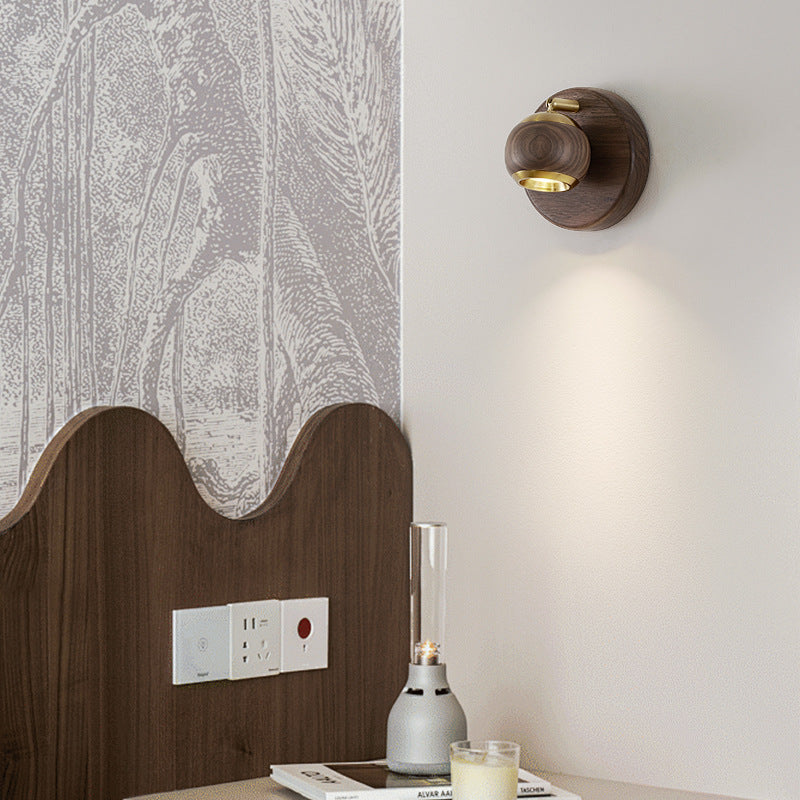 Walnut Adjustable LED Wall Sconce Lamp Spotlight