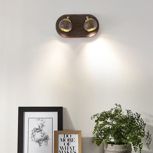 Walnut Adjustable LED Wall Sconce Lamp Spotlight