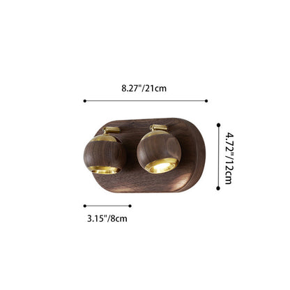 Walnut Adjustable LED Wall Sconce Lamp Spotlight