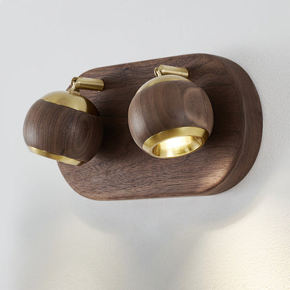 Walnut Adjustable LED Wall Sconce Lamp Spotlight