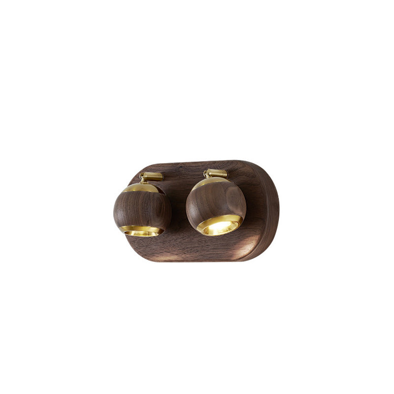 Walnut Adjustable LED Wall Sconce Lamp Spotlight
