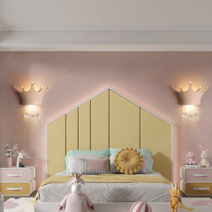 Creative Kids Resin Crystal Crown LED Wall Sconce Lamp
