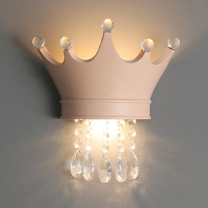 Creative Kids Resin Crystal Crown LED Wall Sconce Lamp