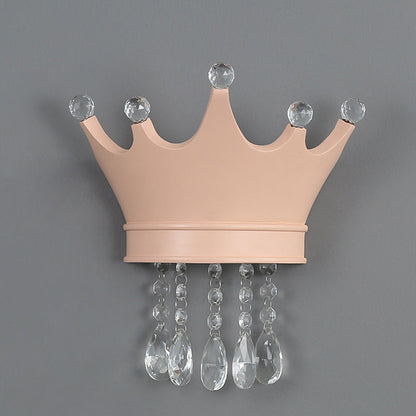 Creative Kids Resin Crystal Crown LED Wall Sconce Lamp