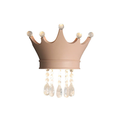 Creative Kids Resin Crystal Crown LED Wall Sconce Lamp