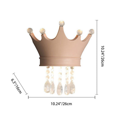 Creative Kids Resin Crystal Crown LED Wall Sconce Lamp