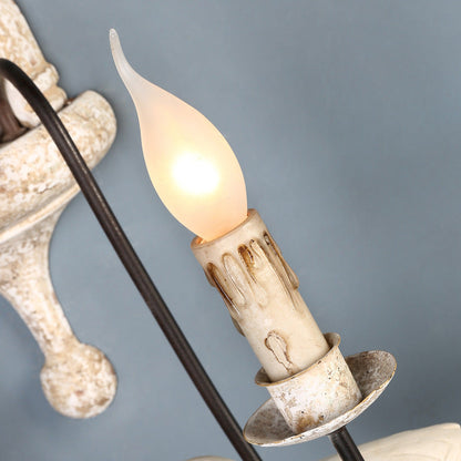Solid Wood Metal Candelabra Bird 1/2 Light Wall Sconce Lamp