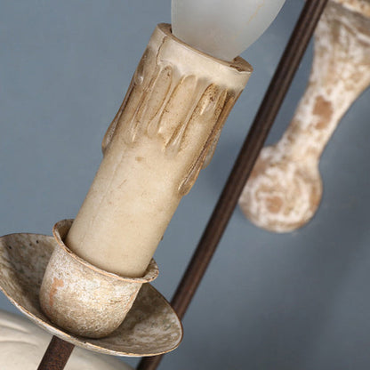 Solid Wood Metal Candelabra Bird 1/2 Light Wall Sconce Lamp