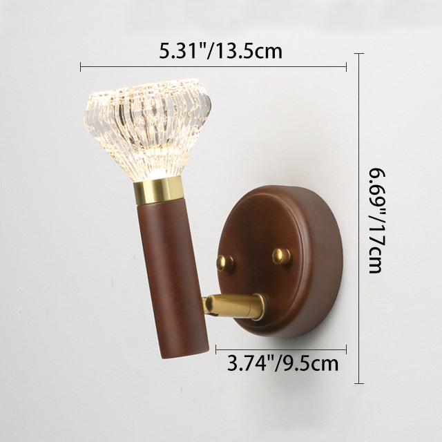 Acrylic Aluminum Diamond Flashlight LED Wall Sconce Lamp