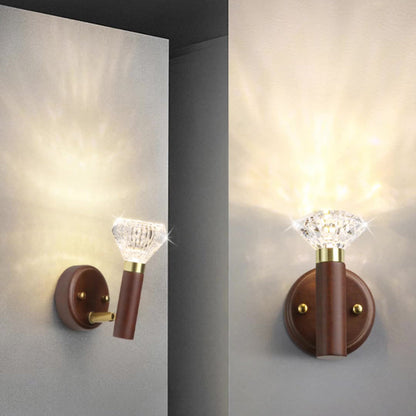 Acrylic Aluminum Diamond Flashlight LED Wall Sconce Lamp