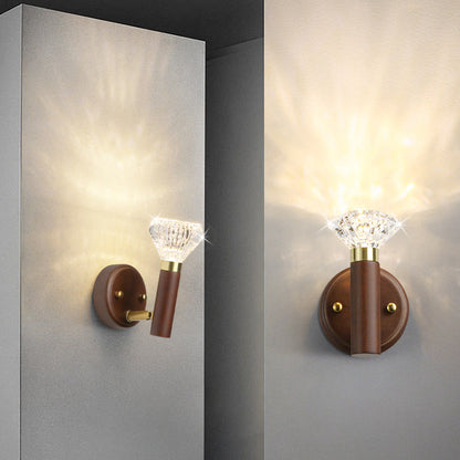 Acrylic Aluminum Diamond Flashlight LED Wall Sconce Lamp
