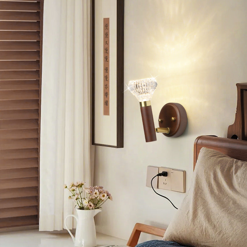 Acrylic Aluminum Diamond Flashlight LED Wall Sconce Lamp