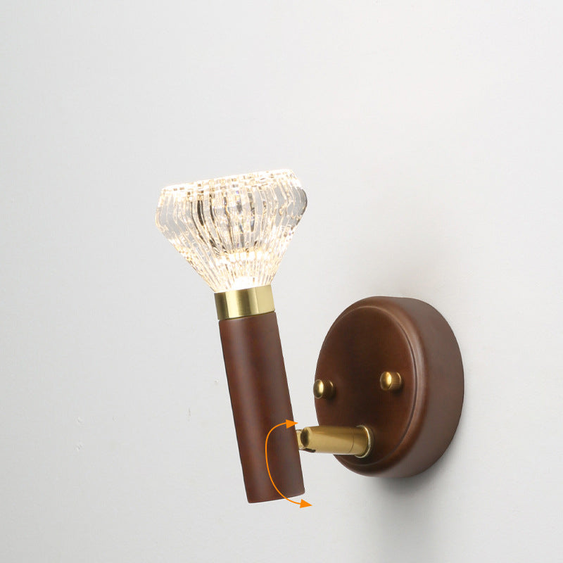 Acrylic Aluminum Diamond Flashlight LED Wall Sconce Lamp