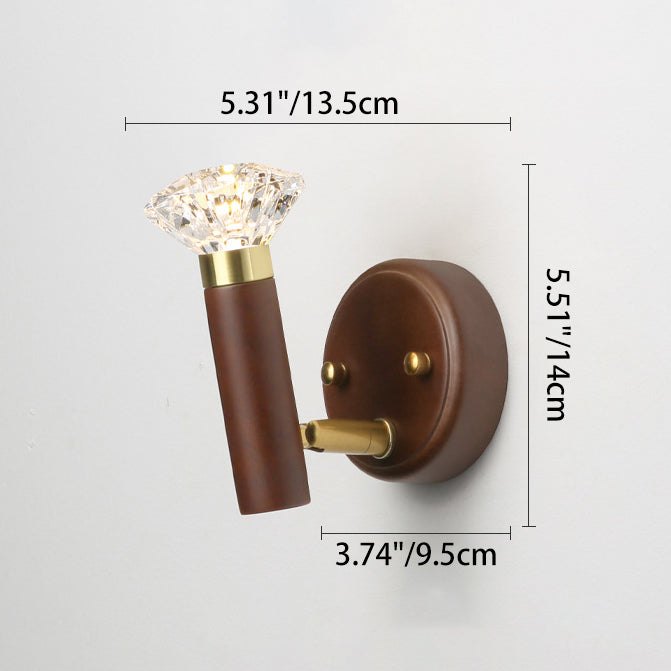 Acrylic Aluminum Diamond Flashlight LED Wall Sconce Lamp