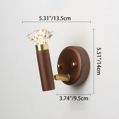 Acrylic Aluminum Diamond Flashlight LED Wall Sconce Lamp