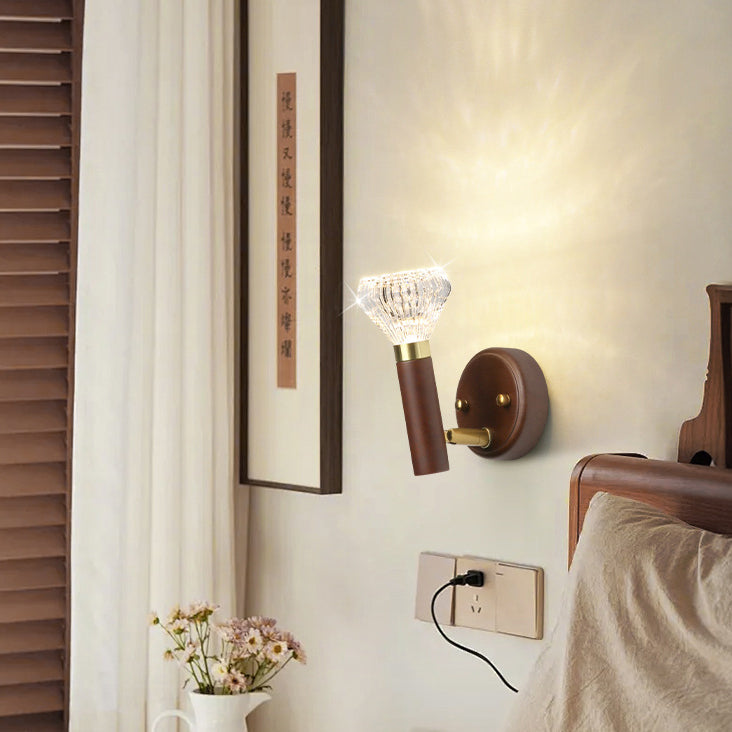 Acrylic Aluminum Diamond Flashlight LED Wall Sconce Lamp