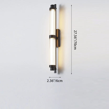 Iron Glass Cylinder Rectangle LED Wall Sconce Lamp