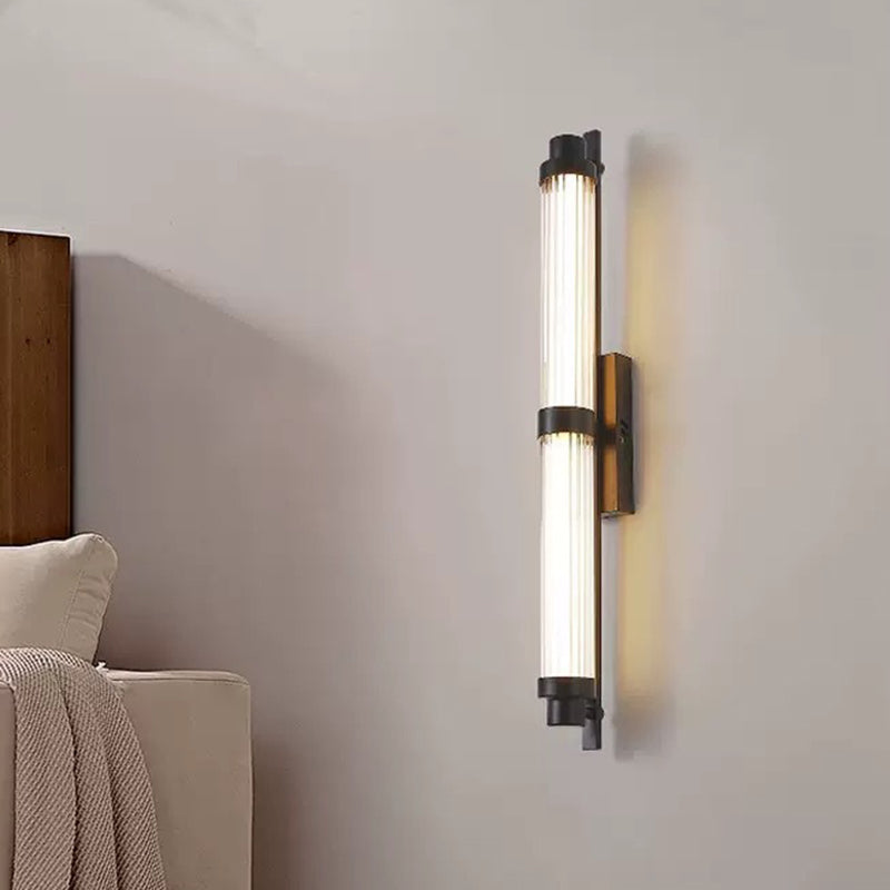 Iron Glass Cylinder Rectangle LED Wall Sconce Lamp