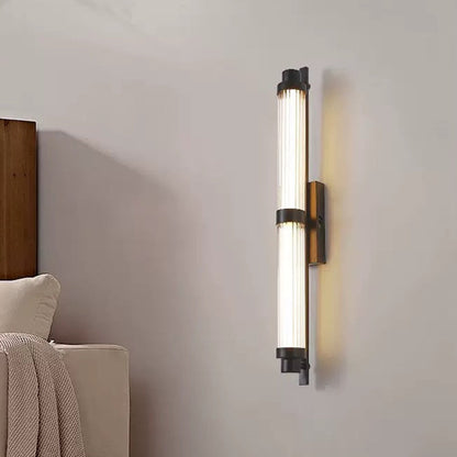 Iron Glass Cylinder Rectangle LED Wall Sconce Lamp