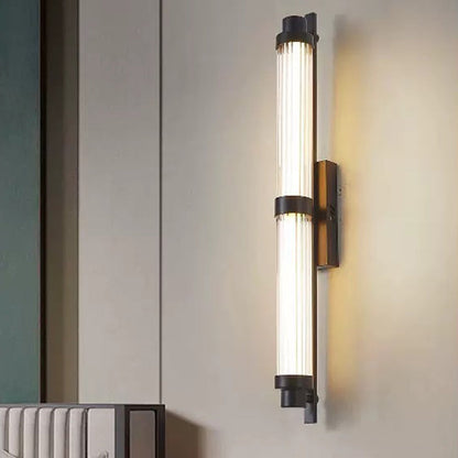 Iron Glass Cylinder Rectangle LED Wall Sconce Lamp
