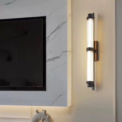 Iron Glass Cylinder Rectangle LED Wall Sconce Lamp