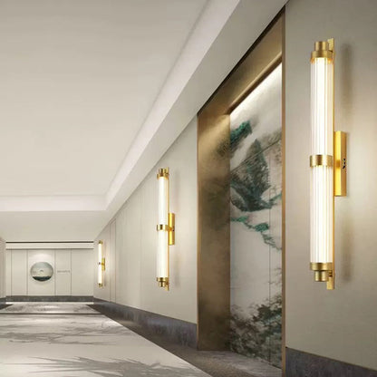 Iron Glass Cylinder Rectangle LED Wall Sconce Lamp