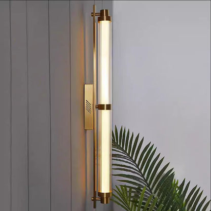 Iron Glass Cylinder Rectangle LED Wall Sconce Lamp