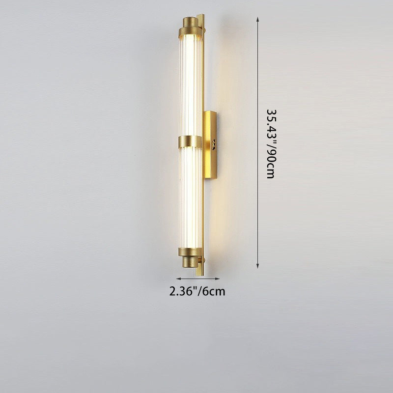 Iron Glass Cylinder Rectangle LED Wall Sconce Lamp
